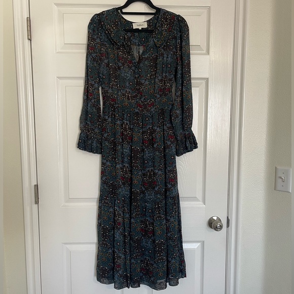 Ba&Sh Phoenix Long Sleeve Floral Midi Dress, Size 2 - Picture 1 of 14